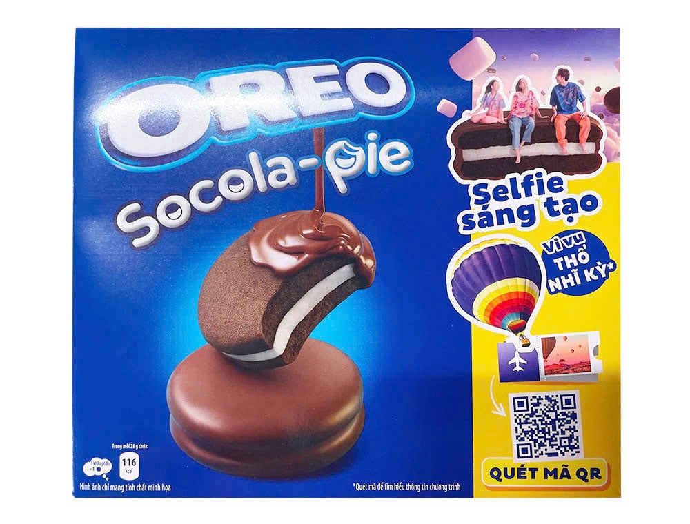 Bánh Oreo socola-pie nhân marshmallow hộp 336g thường được đóng gói với 8 hộp/thùng